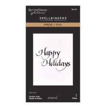 Spellbinders Press + Foil Plate - Upright Italic Happy Holidays