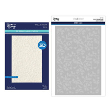 Spellbinders 3D Embossing Folder and Stencil Bundle by Simon Hurley - Flowing Fl