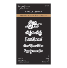 Spellbinders Press + Foil Plate - Classic Mouse Wedding Sentiments