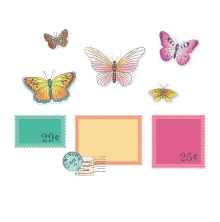 Sizzix Framelits Die &amp; Stamp Set By 49 And Market - Postage Wings 667182