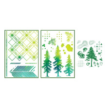 Sizzix Clear Stamps &amp; Stencil Set by 49 And Market - Outdoor Essentials 667185