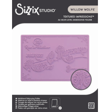 Sizzix Studio A6 Multi-Level Textured Embossing Folder by Willow Wolfe - Vintage