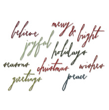 Tim Holtz Sizzix Thinlits Dies - Classic Handwritten Holidays 660979
