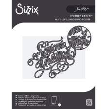 Tim Holtz Sizzix Multi Level Texture Fades A6 Embossing Folder - Seasons Greetings 667249