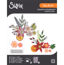 Sizzix Framelits Die &amp; Stamp Set By Vicki Boutin - Winter Florals 667192