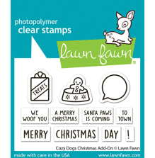 Lawn Fawn Clear Stamps 2X3 - Cozy Dogs Christmas Add-On LF4253