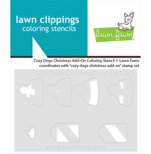 Lawn Fawn Coloring Stencils - Cozy Dogs Christmas Add-On LF4255