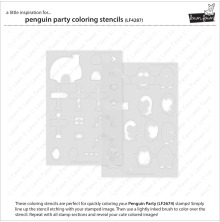 Lawn Fawn Coloring Stencils - Penguin Party LF4287