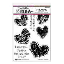 Dina Wakley MEdia Cling Stamps 6X9 - Filled Hearts MDR94258