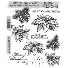 Tim Holtz Cling Stamps 7X8.5 - Holiday Botanical CMS503