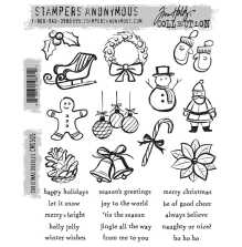 Tim Holtz Cling Stamps 7X8.5 - Christmas Doodles CMS505