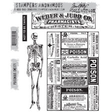 Tim Holtz Cling Stamps 7X8.5 - Poisonous CMS171