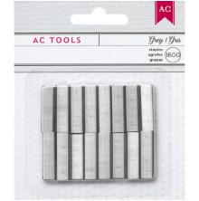 American Crafts DIY Shop Mini Stapler Refill Staples 1,600/Pkg - Gray