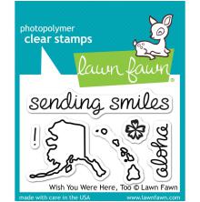 Lawn Fawn Clear Stamps 3X2 + Die Set - Wish You Were Here, Too UTGENDE