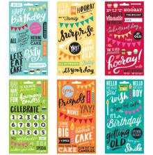 Me & My Big Ideas Pocket Pages Clear Stickers 6 Sheets/Pkg - Birthday