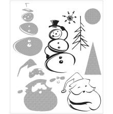 Tim Holtz Cling Stamps 7X8.5 - Halftone Christmas CMS204