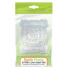 Tonic Studios Swirl Frame &amp; With Love Insert Die Set - 634E UTGENDE