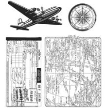 Tim Holtz Cling Stamps 7X8.5 - Air Travel CMS102