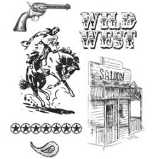Tim Holtz Cling Stamps 7X8.5 - Wild West CMS109