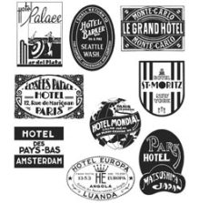 Tim Holtz Cling Stamps 7X8.5 - Travel Labels CMS108