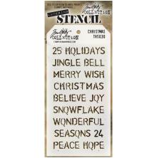 Tim Holtz Layered Stencil 4.125X8.5 - Christmas THS030