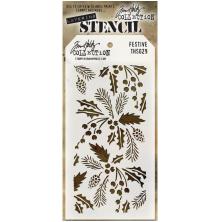 Tim Holtz Layered Stencil 4.125X8.5 - Festive THS029