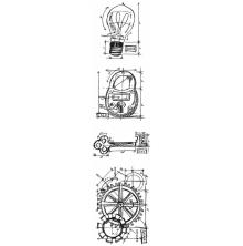 Tim Holtz Cling Stamps 3X10 Mini Blueprint Strip - Industrial