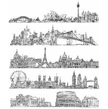 Tim Holtz Cling Stamps 7X8.5 - Cityscapes CMS224