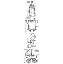 Tim Holtz Cling Stamps 3X10 Mini Blueprint Strip - Baby