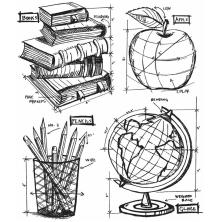 Tim Holtz Cling Stamps 7X8.5 - Schoolhouse Blueprint CMS230