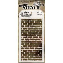 Tim Holtz Layered Stencil 4.125X8.5 - Bricked THS038