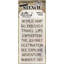 Tim Holtz Layered Stencil 4.125X8.5 - Travelers THS043