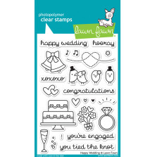 Lawn Fawn Clear Stamps 4X6 - Happy Wedding LF887