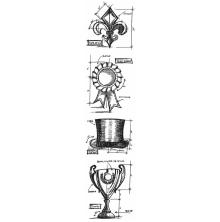 Tim Holtz Cling Stamps 3X10 Mini Blueprint Strip - High Society