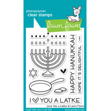 Lawn Fawn Clear Stamps 3X4 + Die Set - Love You A Latke UTGENDE