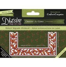 Crafters Companion Diesire Create a Card - Holly Square Overlay UTGENDE