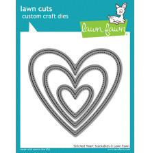 Lawn Fawn Dies - Stitched Heart Stackables LF1025