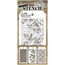 Tim Holtz Mini Layered Stencil Set 3/Pkg - Set 4