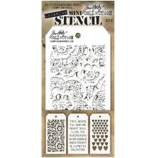 Tim Holtz Mini Layered Stencil Set 3/Pkg - Set 6