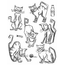 Tim Holtz Cling Stamps 7X8.5 - Crazy Cats