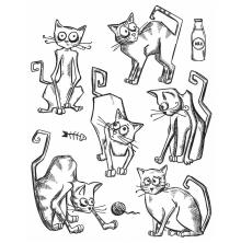 Tim Holtz Cling Stamps 7X8.5 - Crazy Cats CMS251