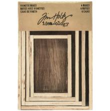 Tim Holtz Idea-Ology Wooden Vignette Boxes 4/Pkg - Brown