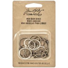 Tim Holtz Idea-Ology Mini Book Rings - Silver, Antique Brass &amp; Antique Copper