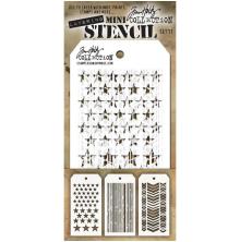 Tim Holtz Mini Layered Stencil Set 3/Pkg - Set 11