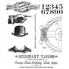 Tim Holtz Cling Stamps 7X8.5 - Dapper CMS267