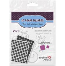 Scrapbook Adhesives 3L 3D Self-Adhesive Foam Squares 217/Pkg - Black Mixed