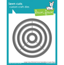 Lawn Fawn Custom Craft Die - Large Cross Stitched Circle Stackables