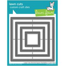 Lawn Fawn Custom Craft Die - Large Cross Stitched Square Stackables