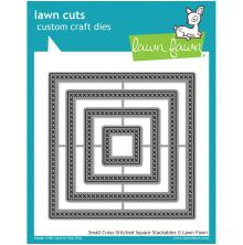 Lawn Fawn Custom Craft Die - Small Cross Stitched Square Stackables UTGÅENDE