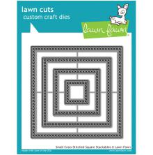 Lawn Fawn Custom Craft Die - Small Cross Stitched Square Stackables UTGENDE